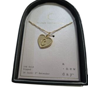 a new day Gold Heart Initial C Pendant Necklace
